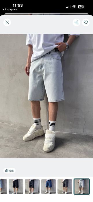 Джинсові шорти Baggy в 6-ти кольорах, широкие мужские джинсовые шорты бегги, Найкраща ціна