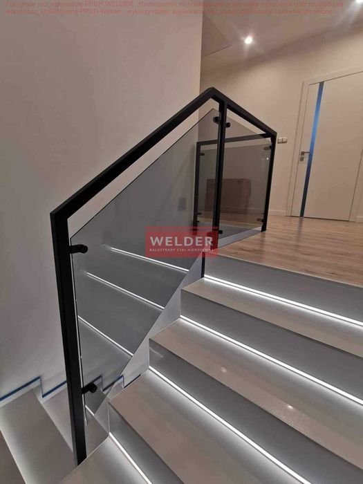 Balustrady ze stali nierdzewnej Barierka Szklana harfa malowane