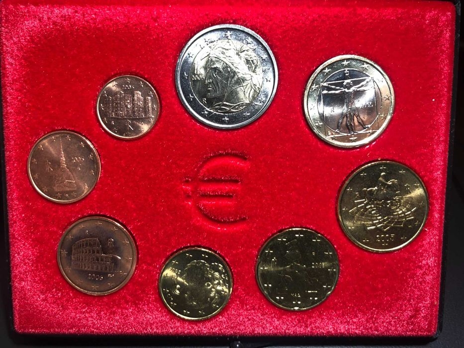 Set Anual Euros Itália 2005 UNC com Estojo