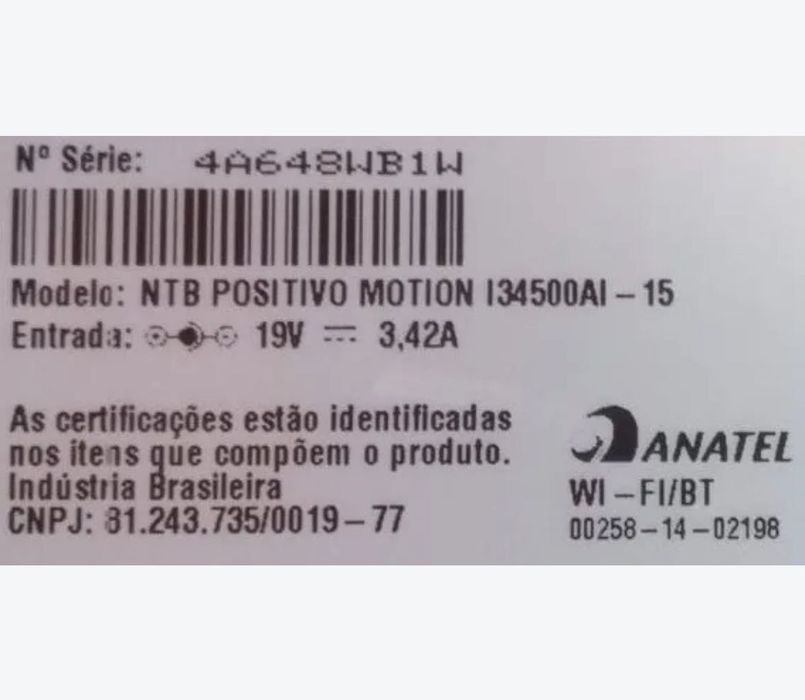 Portátil Positivo Motion I34500AI-15