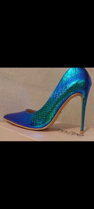 Nowe szpilki na obcasie holo holograficzne wysokie nowe deezee