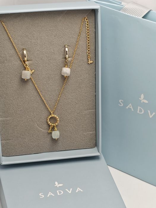 Komplet biżuterii Sadva srebro 925 z akwamarynem