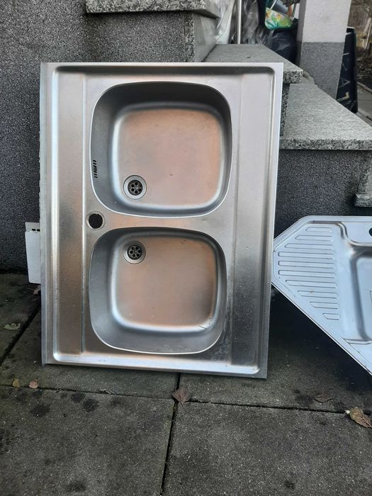 nierdzewka solidne zlewy dwukomorowe