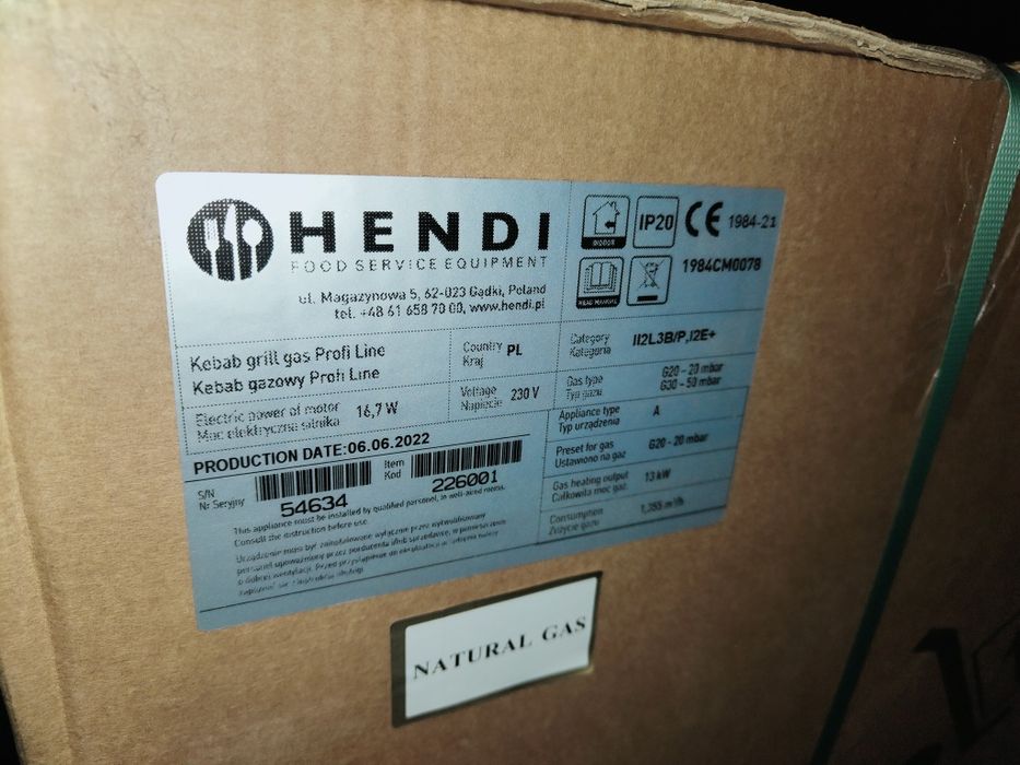 Kebab gazowy PROFI LINE Hendi 226001