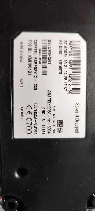 Moduł Bluetooth Ford SYNC 1.0 AM5T-14D212