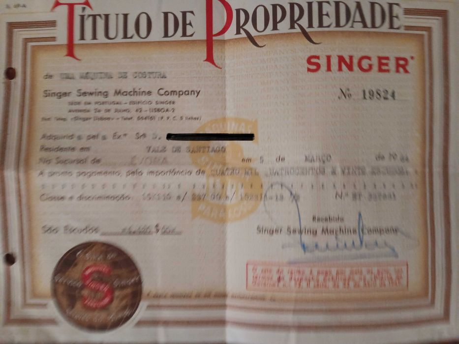 Máquina de Cozer Singer de 1964 segunda mão