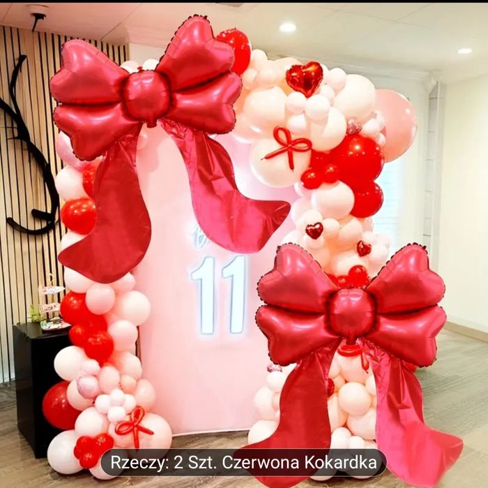 Balony kokardy czerwone