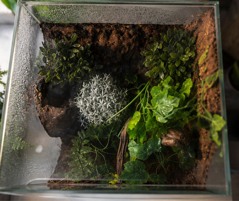 Terrarium gotowe do użytkowania  z roslinami