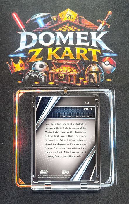 Karta Topps Chrome Black - Star Wars - Finn - Limit /125