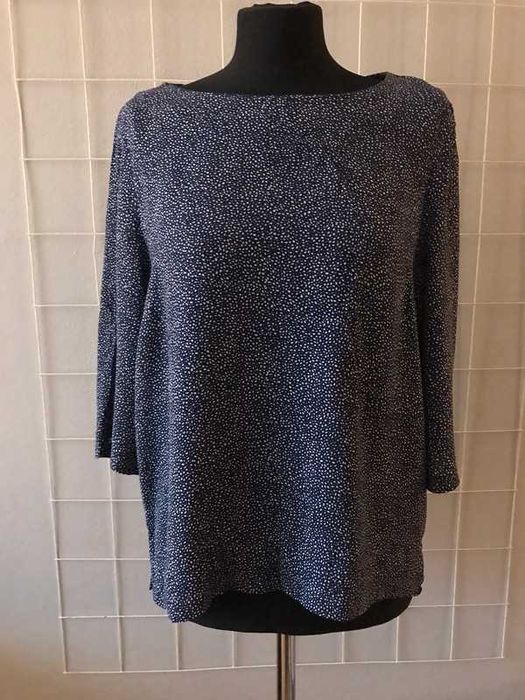 Granatowa bluzka w kropki H&M 38 M