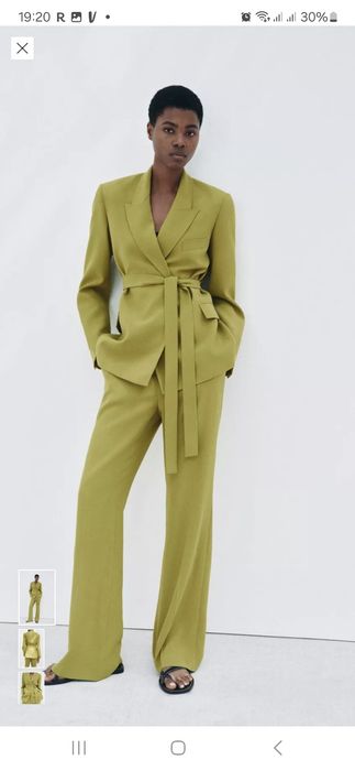 Unikatowy nowy garnitur damski oliwkowy r.38 Zara