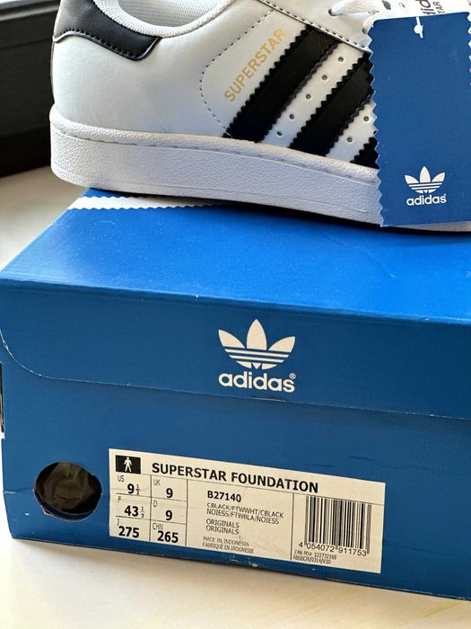 Шкіряні кросівки Adidas Superstar 38/39 розмір Нові