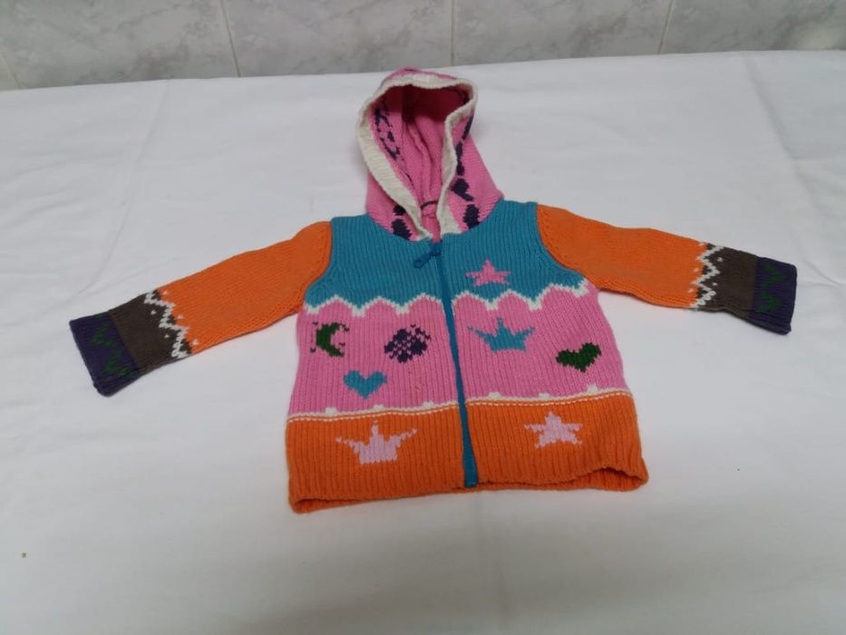 Benetton Girls' Knitted Jacket, Size 6–12 Months