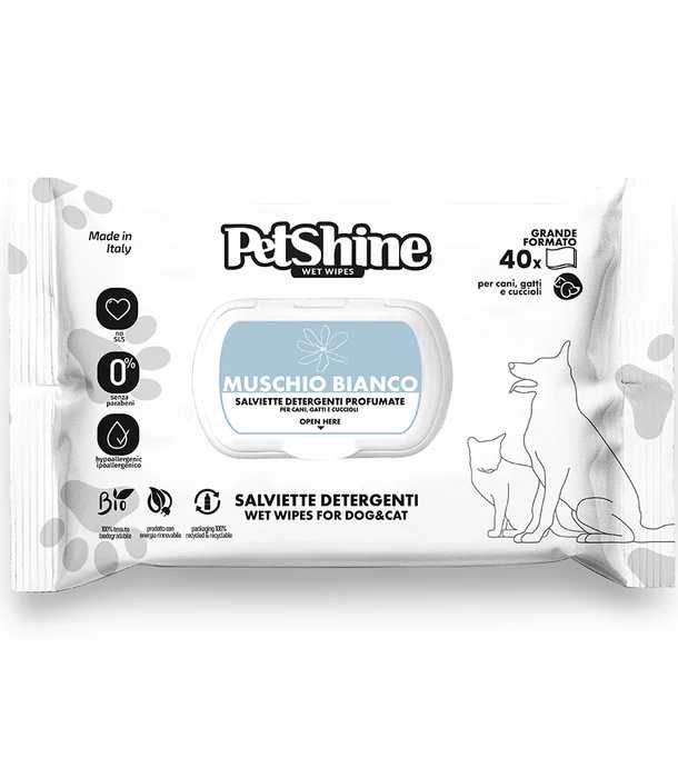 Petshine - Toalhitas hipoalergénicas para cão e gato (40 unid.)