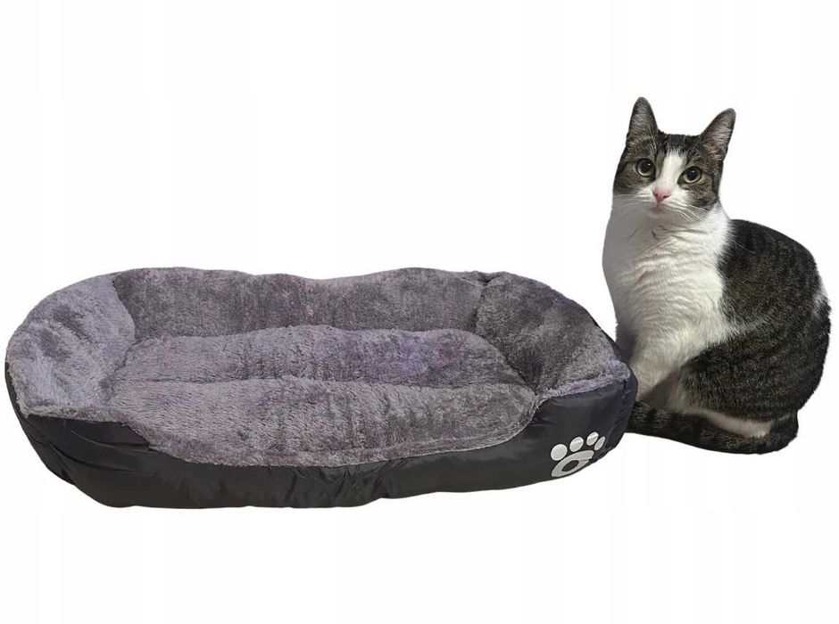 Legowisko dla psa kota 60x45 cm cordura wodoodporne miękkie szare