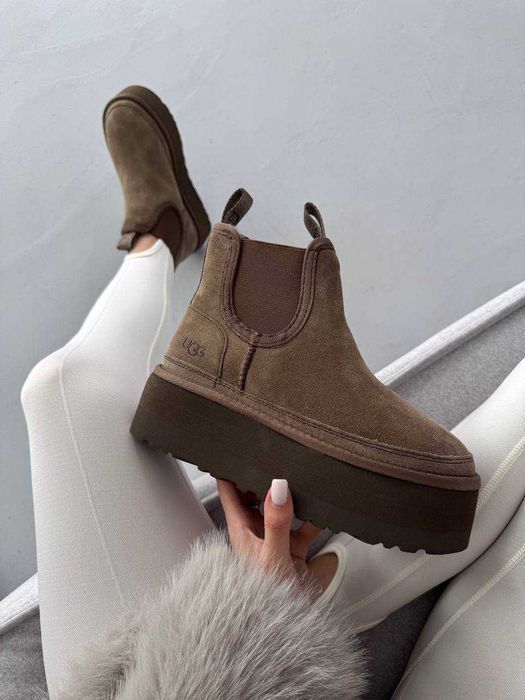 Уггі UGG Neumel Chelsea Platform Brown premium натуральні матеріали
