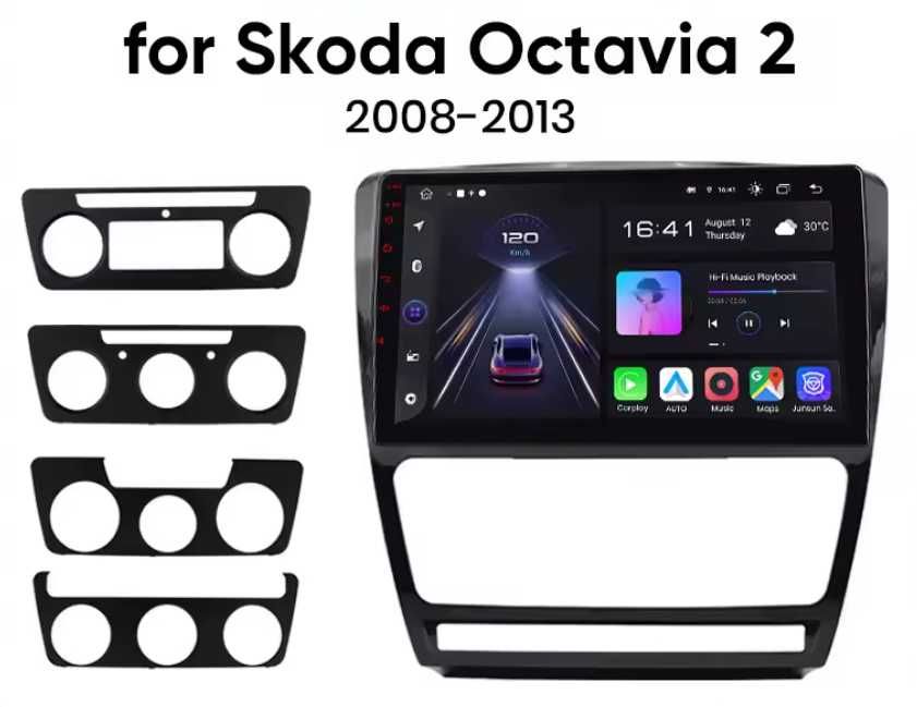 Rádio 10" Skoda Octavia 2 A5 android CARPLAY WIFI GPS 2/32GB NOVO