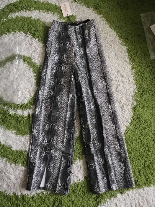 Штани Шкіряні широкі Кожа Змеи Missguided лак шкіра змії XS-S 42-44