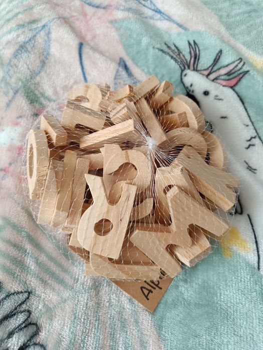 Alfabet drewniany literki nauka czytania kreatywnie dla dzieci dziecka