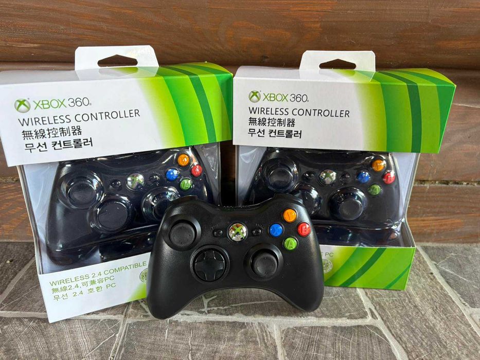Геймпад джойстик Xbox 360 Black Wirless Беспроводной оригинал +reciver