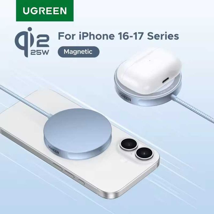 Бездротовий зарядний пристрій Ugreen W753 Qi2.2 MagSafe 25W USB-C 1.5 м Magflow Apple Iphone