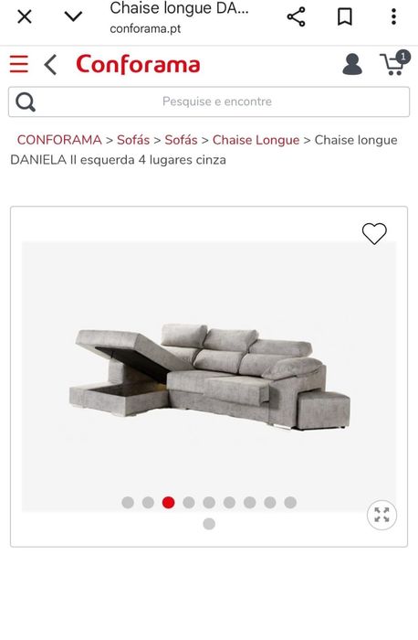 Sofá com chaise longue