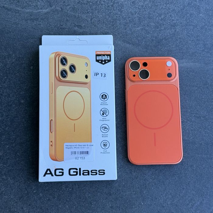 Чохол iPhone 13 | 14 Ag Glass матовий скляний з MagSafe дизайн айфон 17. Чехол айфон 13 | 14 в стиле айфон 17 из защитой камер