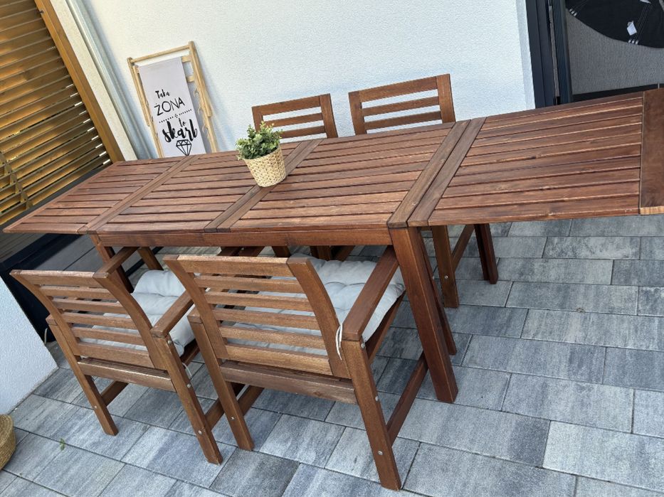 Zestaw mebli ogrodowych applaro - rozkładany stół - komplet
