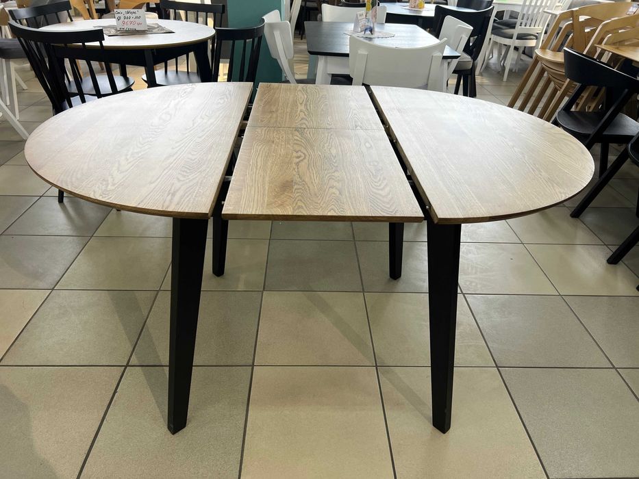 Стіл Соренто Д100+40 кухонний круглий розкладний дубовий на кухню дуб