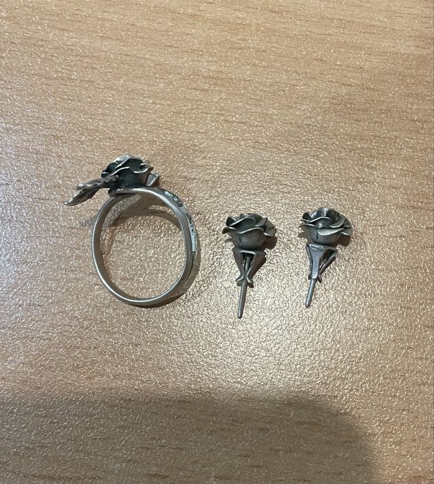 Кольцо и серьги из мельхиора СССР