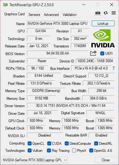 17,3"  Razer RZ09 - Core i7 11-th | 32GB DDR4 | RTX 3080 | 1 TB SSD | Win 11  -  opis