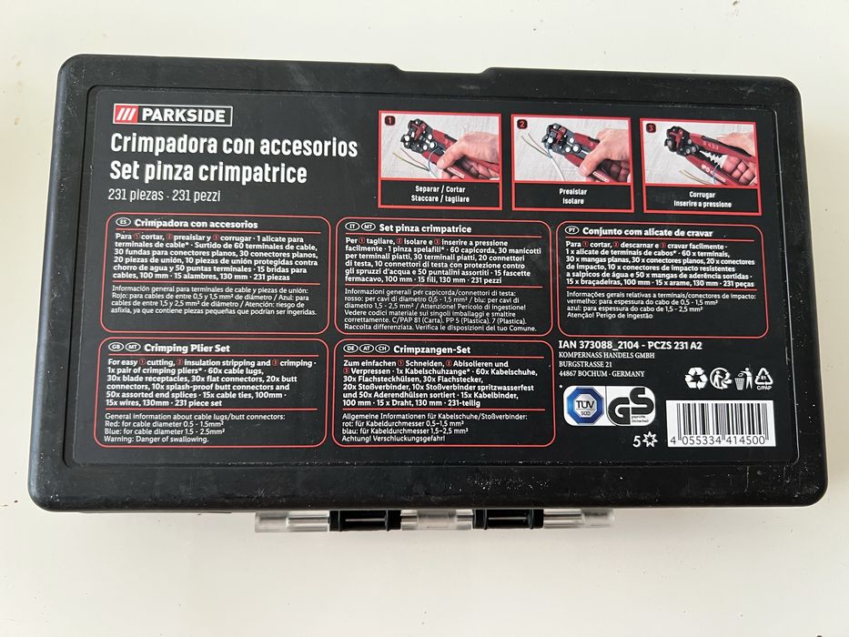 Crimpadora com acessórios Parkside (usada)