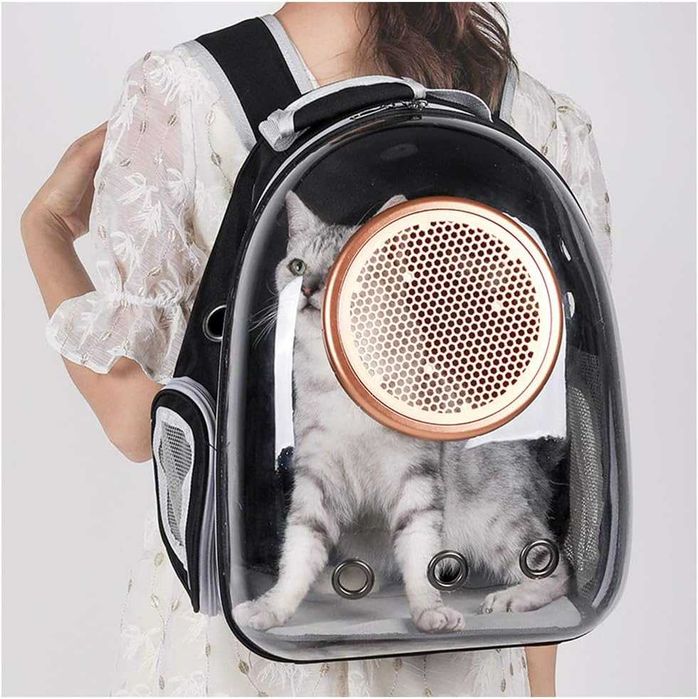 Mochila transportadora transparente gatos e pequenos animais PORTESGRÁ