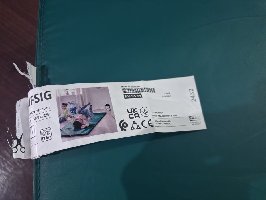 IKEA PLUFSIG Colchão Dobrável Infantil Verde – Tapete Ginástica