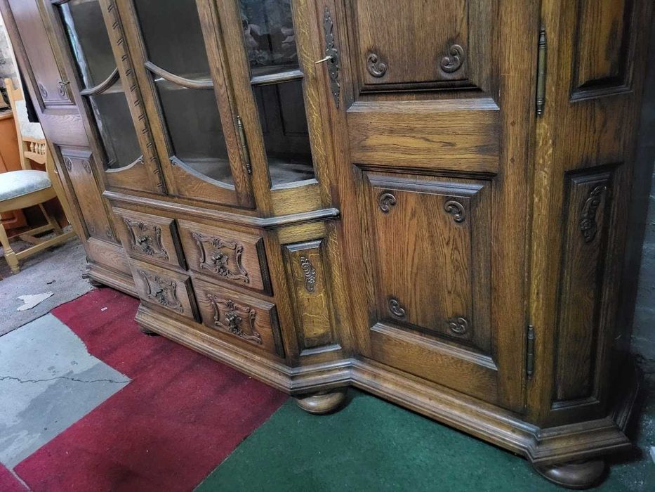 Piękny kredens dębowy lity ciemny dąb biblioteka massiv ! przecena