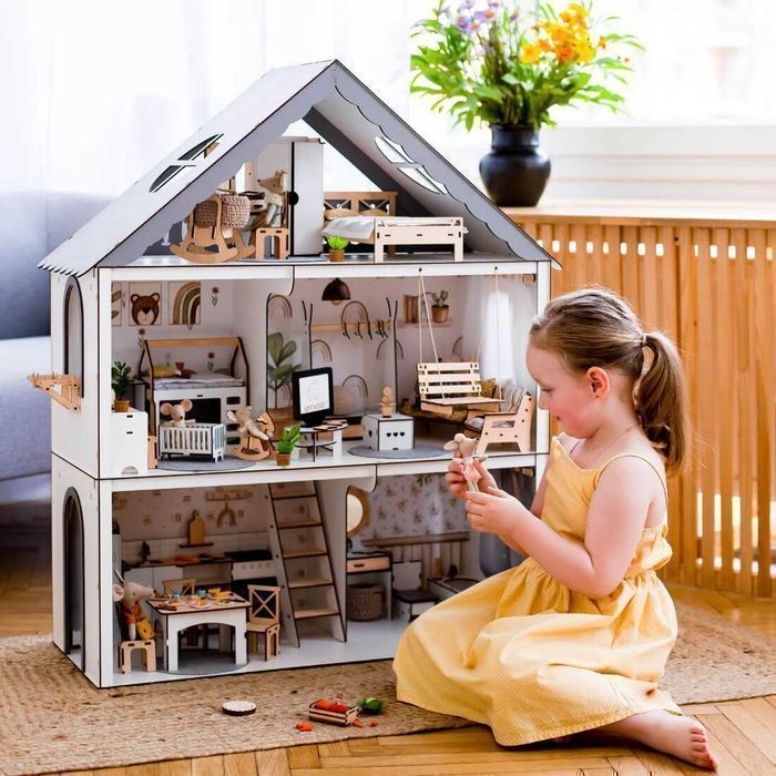 Великий метровий ляльковий будинок Барбі меблі Большой Кукольный домик