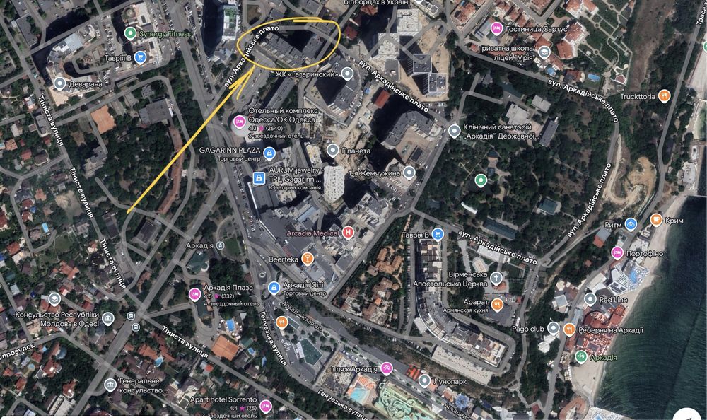 Паркінг у 6 Жемчужина, Одеса, Аркадія