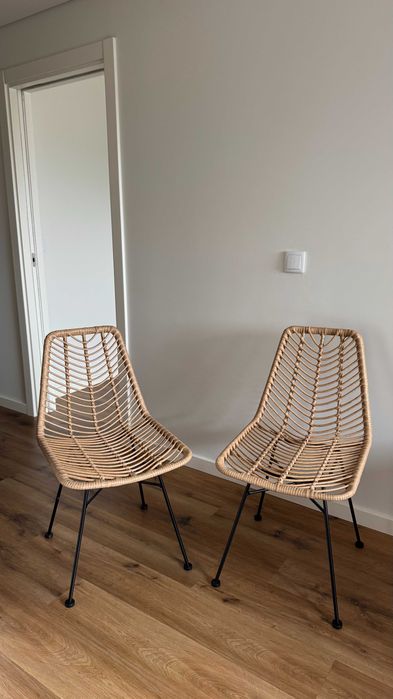 Cadeiras Sklum em rattan sintético. Cor Natural. Pack 2