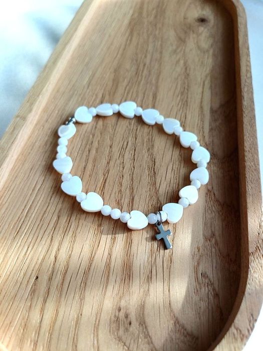 Bransoletka masa perłowa i kamień księżycowy