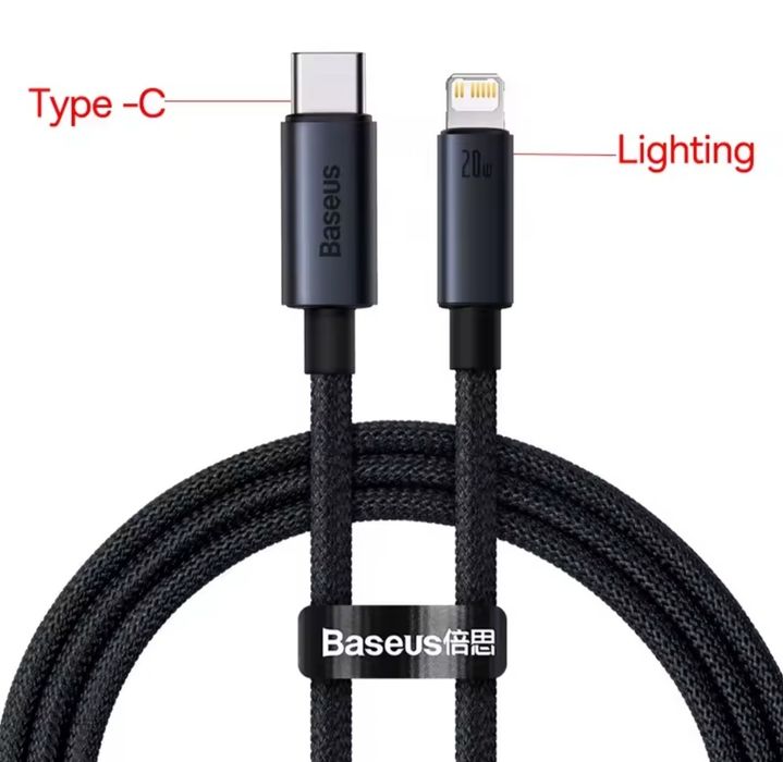 Кабель Baseus: Type-C/C ; USB А/C ; USB А,С /Lightning ; A/Micro usb
