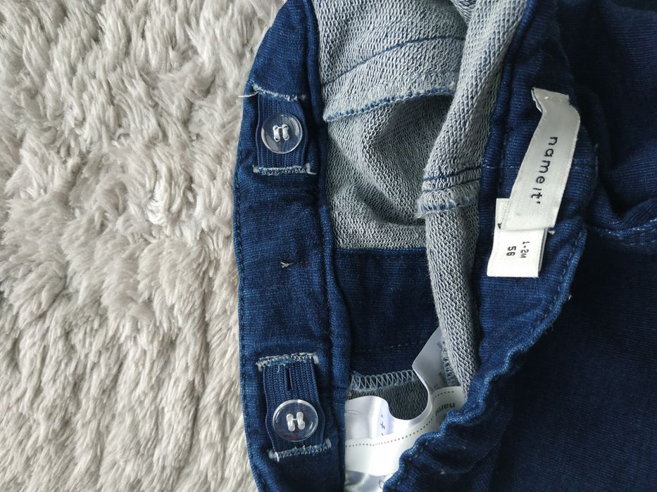 Spodnie dla dziewczynki/miękki jeans/króliczki/name it/r. 56