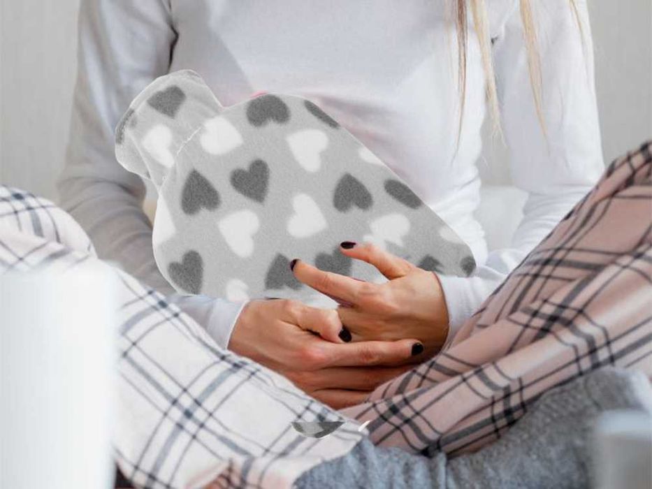 Termofor ogrzewacz w pokrowcu gumowy na brzuch z wkładem miękki