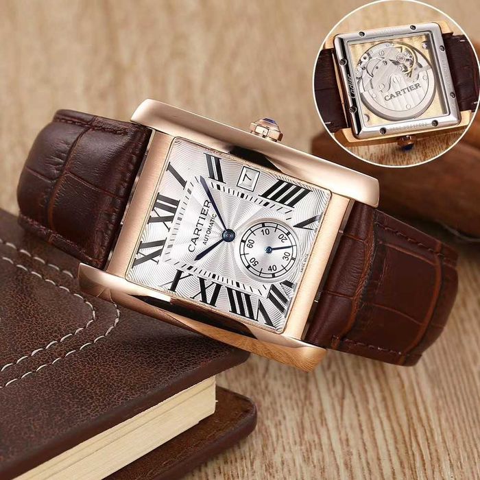 Годинник Cartier Tank MC brown