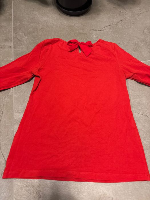 Czerwona bluzka kokardka rękaw 3/4 M święta Andrzejki Mikołajki