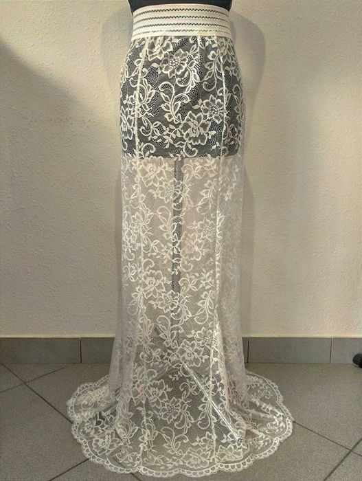 Читай опис! Гіпюрова біла чорна спідниця довга мереживна прозора,штани