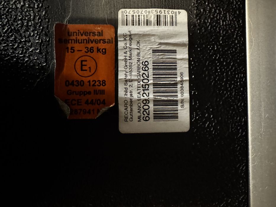 Fotelik recaro milano seatfix 15-36 kg używany w bardzo dobrym stanie