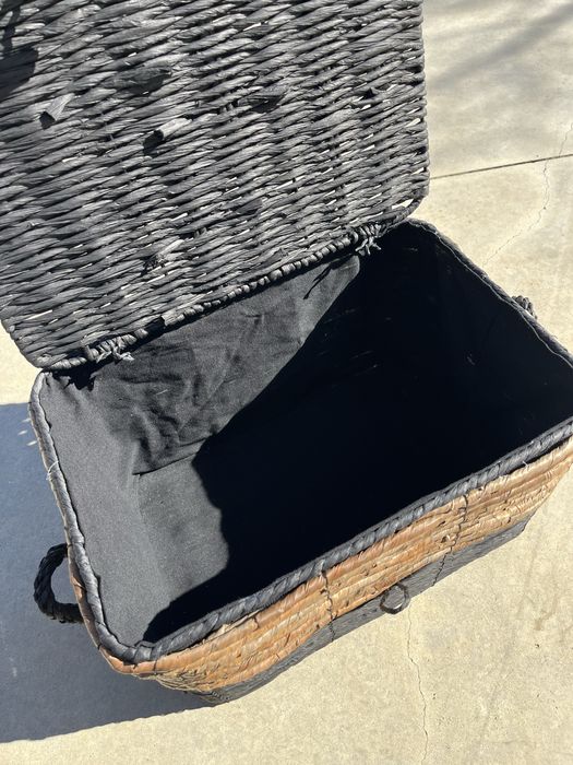 Rectangular Two-Tone Basket with Lid and Lining – New – 46 cm445122188034058242