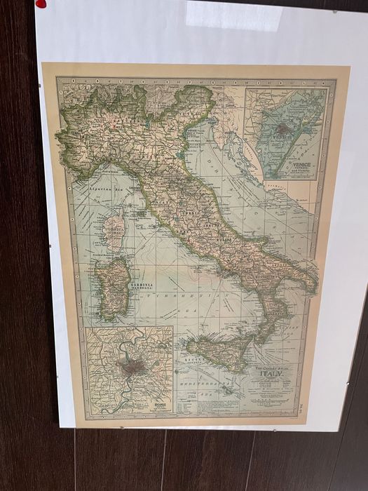 Mapa obraz Italia Włochy retro vintage