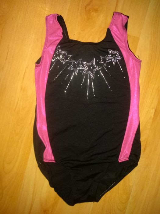 strój gimnastyczny body cyrkonie gimnastyka artystyczna 122-128cm