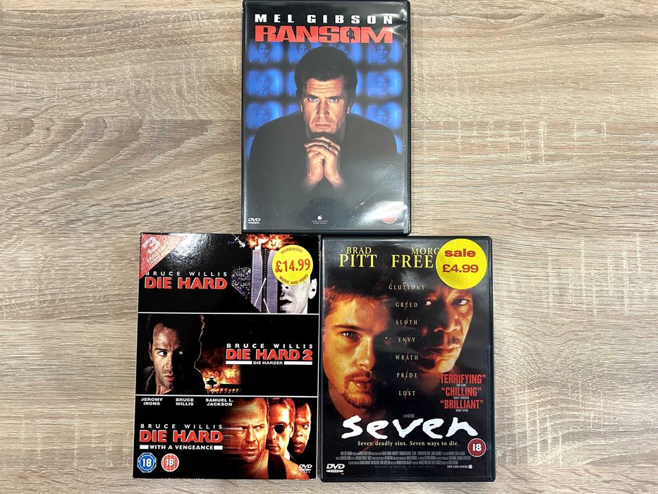 Szklana pułapka, Ransom i Seven - DVD z UK